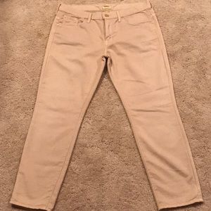 Mother skinny not skinny deluxe twill khaki capri